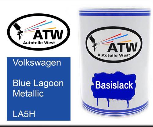 Volkswagen, Blue Lagoon Metallic, LA5H: 500ml Lackdose, von ATW Autoteile West.